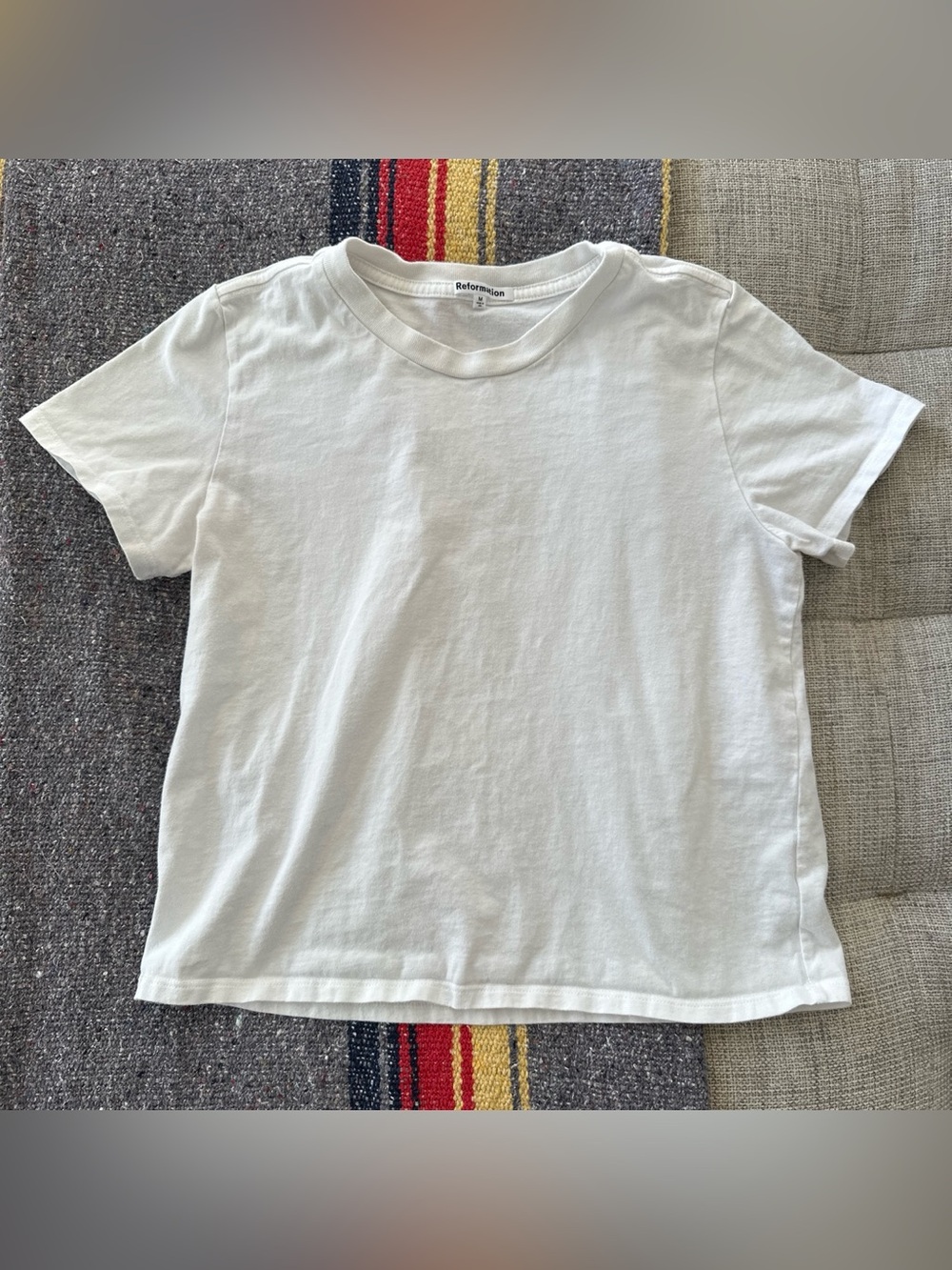 Reformation Kids White Short Sleeve Cotton Tee